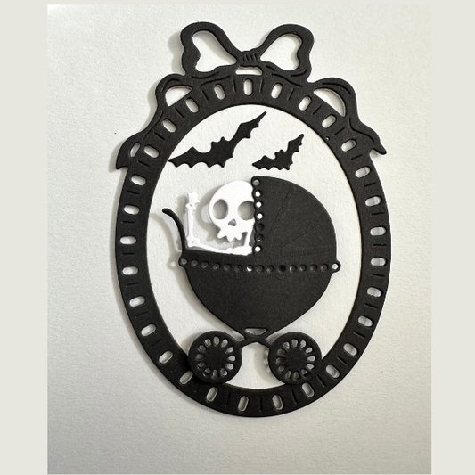 Baby Halloween Skeleton in Pram Die Cuts – Pack of 4 | Halloween Crafts