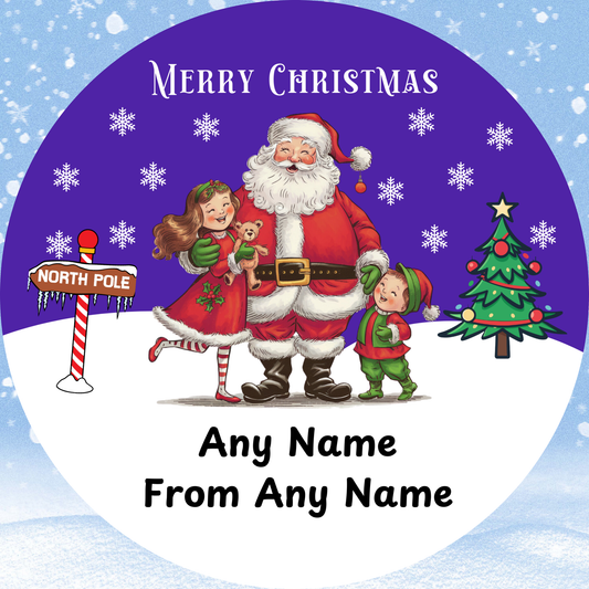 Personalised Christmas Chocolate Tub Label for Cadbury Heroes