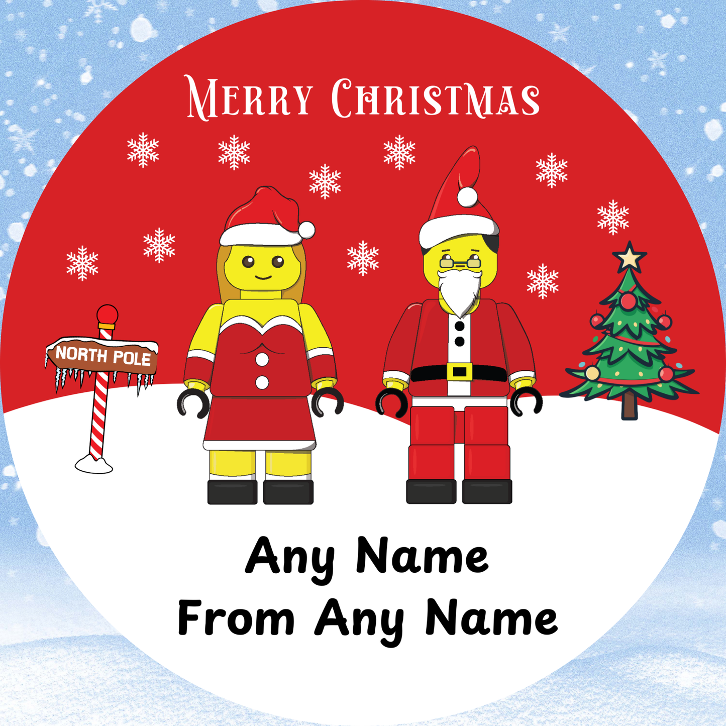 Personalised Christmas Chocolate Tub Label for Mars Celebrations