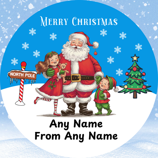 Personalised Christmas Chocolate Tub Label for Cadbury Roses