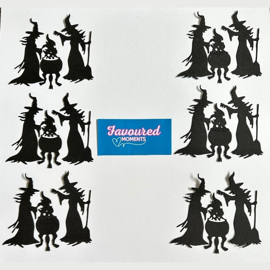 Two Halloween Witches by Cauldron Halloween Die Cut Cut-Outs – Pack of 6