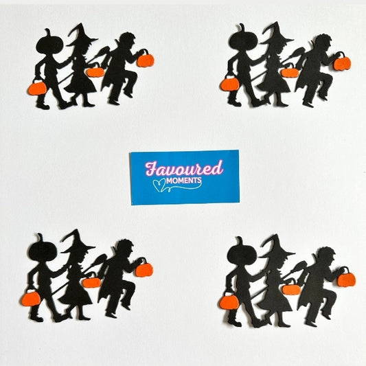 Trick or Treaters Halloween Die Cut Pack – 4 Pieces | Pumpkin, Witch & Vampire