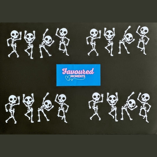 Mini Dancing Skeleton Halloween Die Cut Cut-Outs – Pack of 16 | 4 Designs